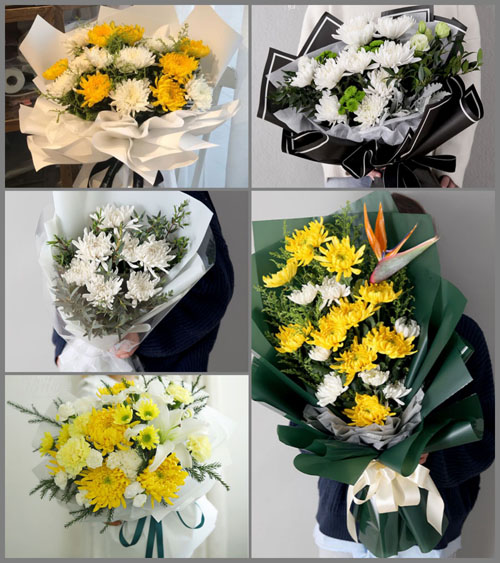 山东莱芜莱城区茶业口镇北腰关村白事花束代送